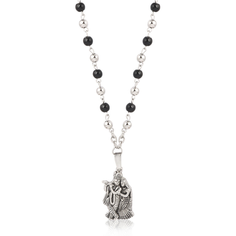 CZARDONIC Radha Krishna Black and White Necklace: A Symbol of Eternal Love